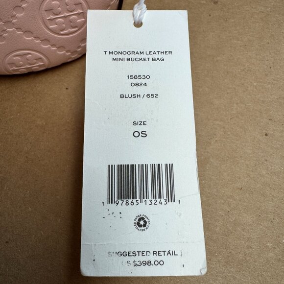 Tory Burch T Monogram Mini Bucket Bag - Blush - Picture 10 of 10